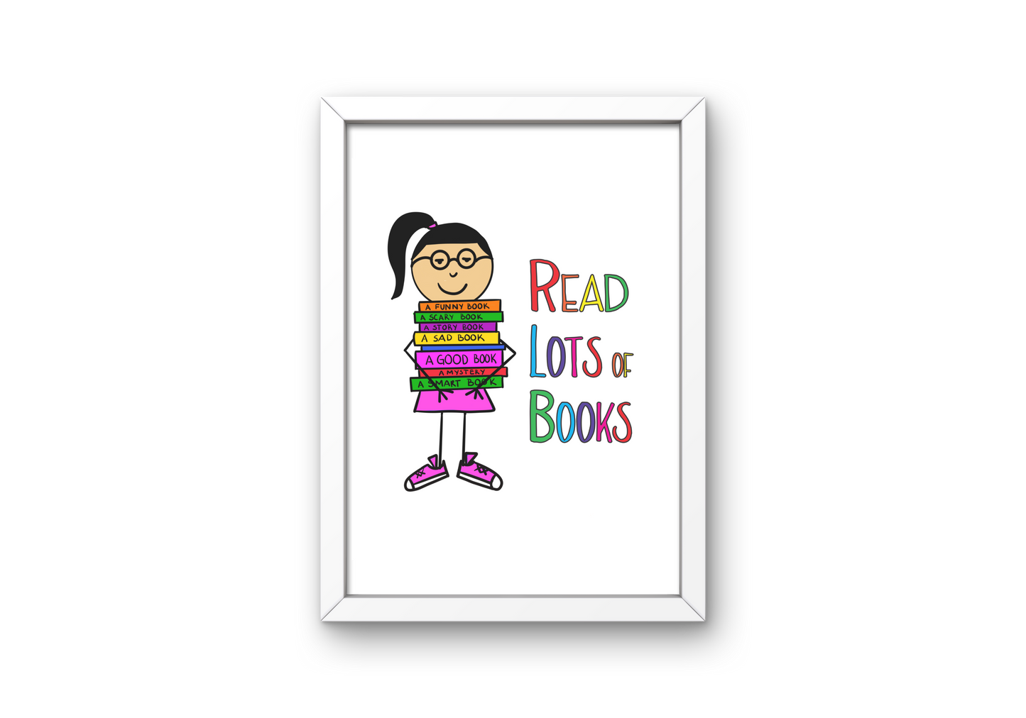 Miss Amelia Read More Books! Art Print