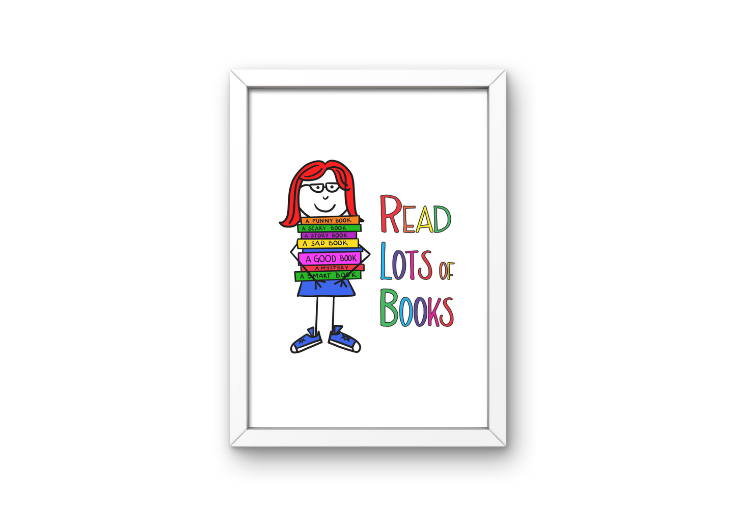 Miss Doodle Read More Books! Art Print