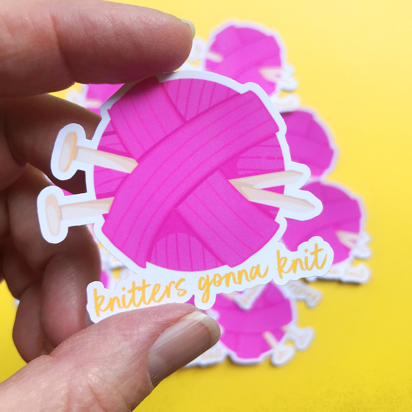 Knitters Gonna Knit Die Cut Sticker