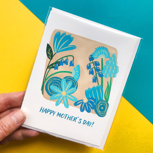 Mother's Day Card Blue Flowers