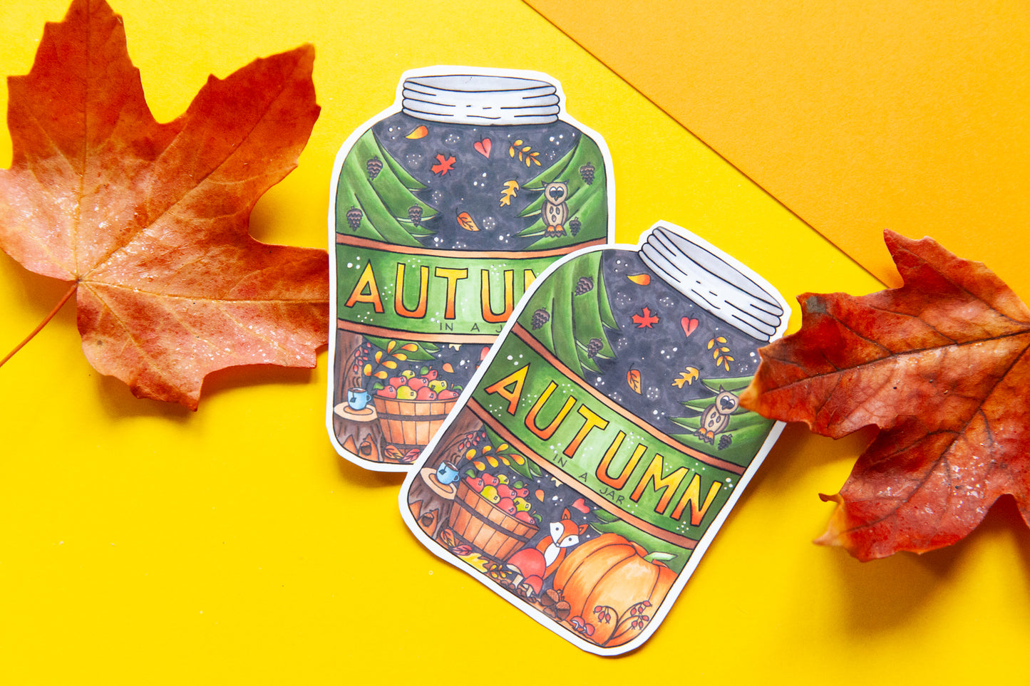 Autumn in a Jar Die Cut Sticker