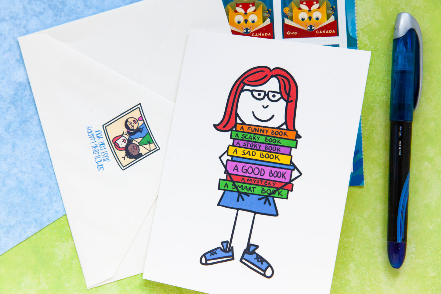 Book Lover's Card - Miss Doodle