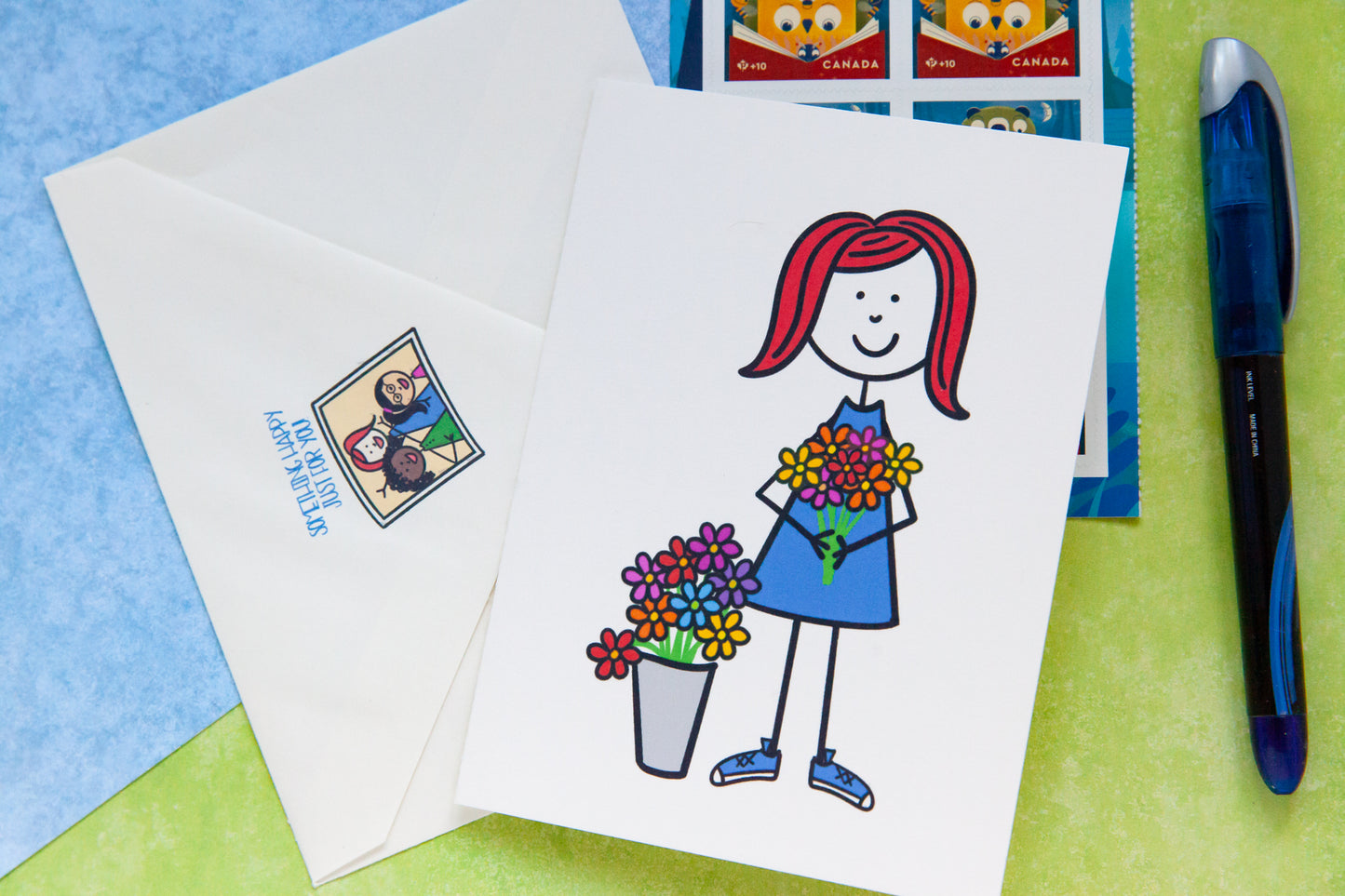 Flowers For You Card - Miss Doodle