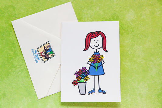 Flowers For You Card - Miss Doodle