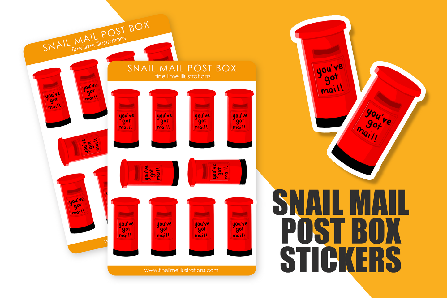 Snail Mail Post Box Sticker Sheet