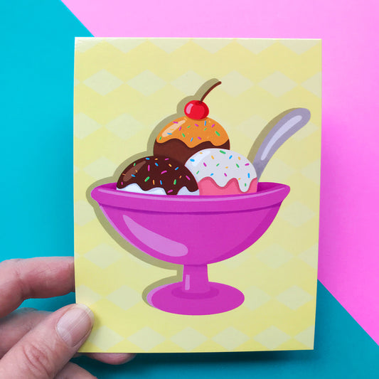 Ice Cream Shoppe Postcard - Sundae