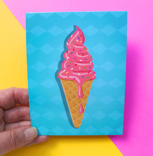 Ice Cream Shoppe Postcard - Ice Cream Cone