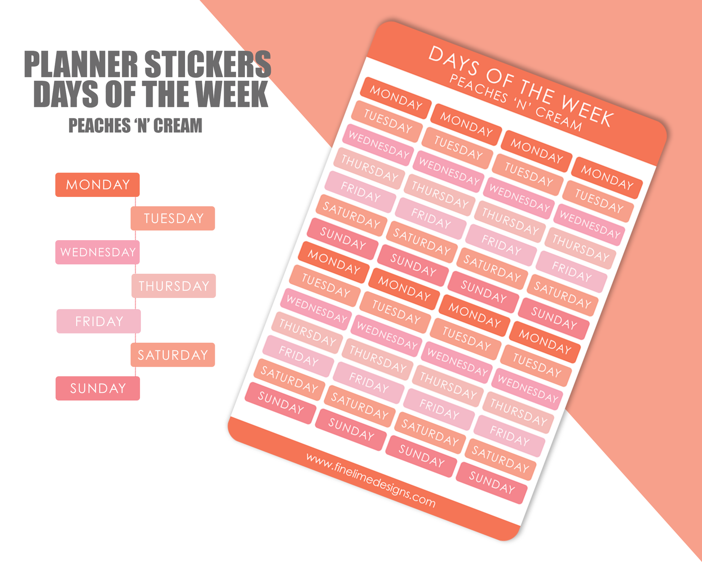 Days of the Week Stickers - Pastels