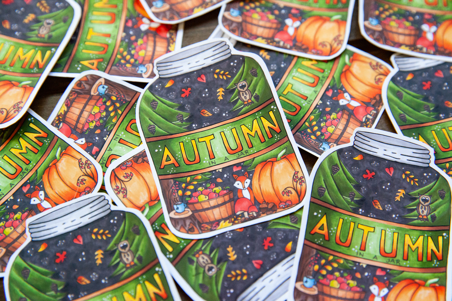 Autumn in a Jar Die Cut Sticker