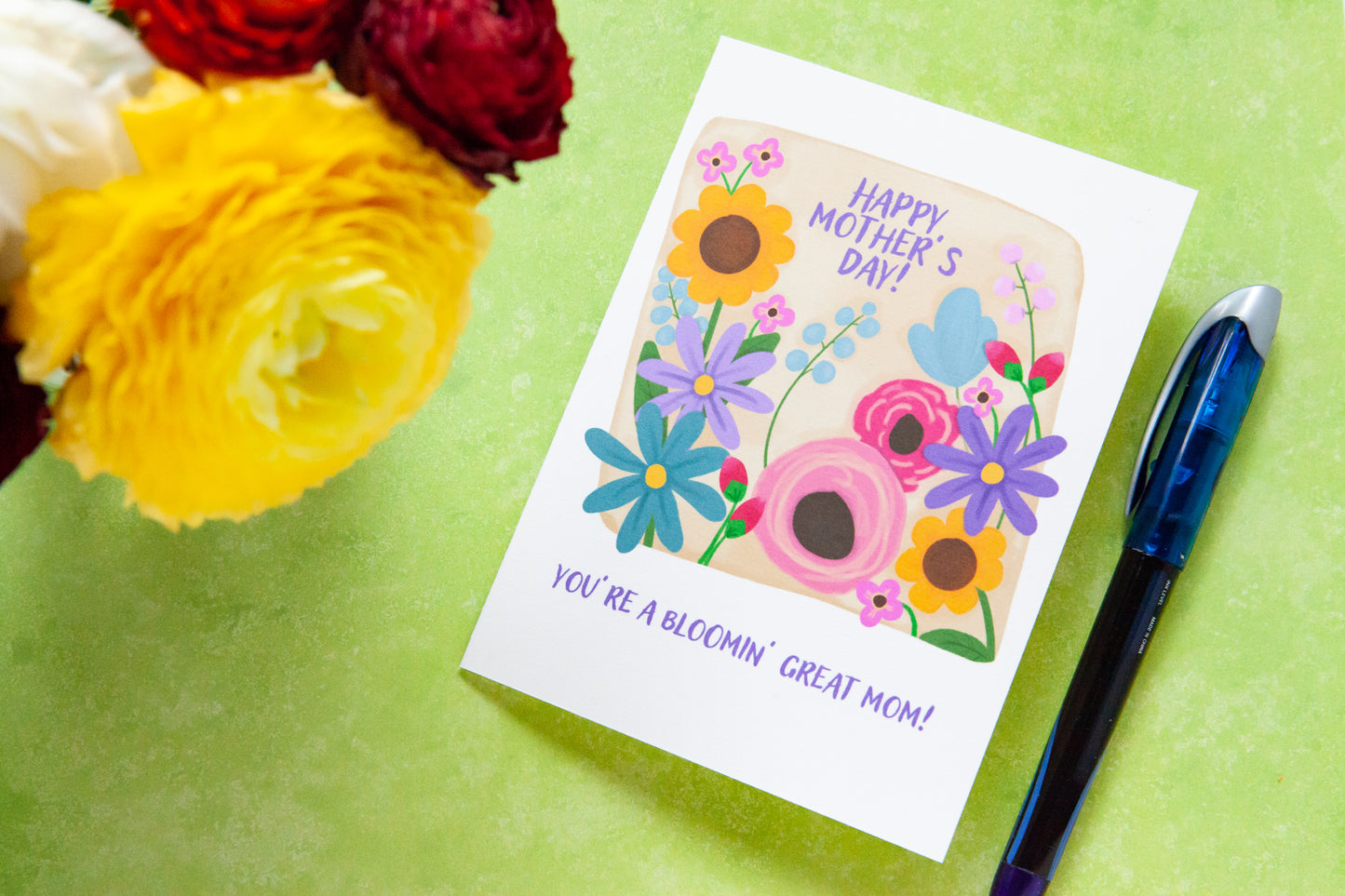 Mother's Day Card Blooming Flowers
