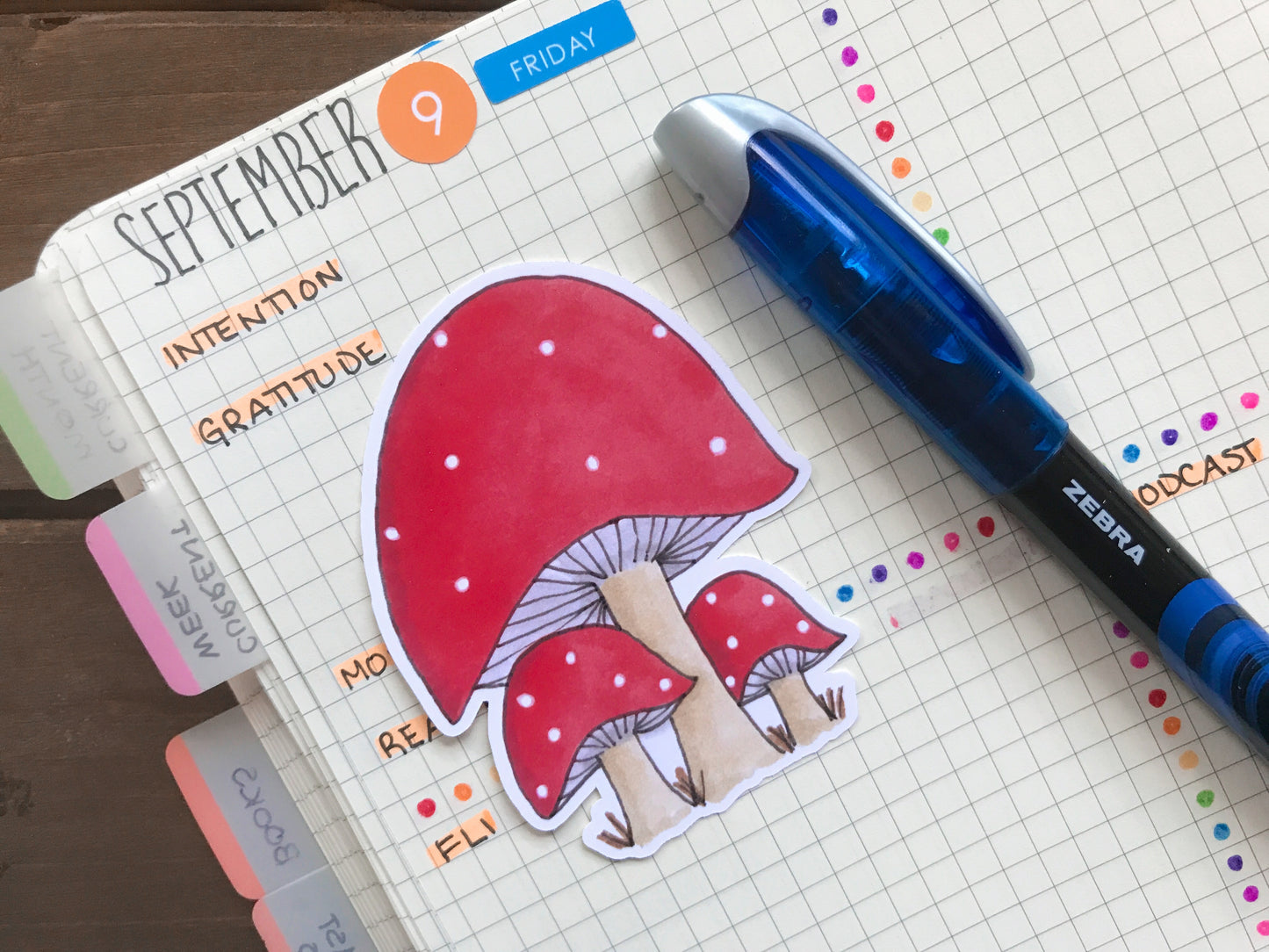 Mushroom Trio Die Cut Sticker