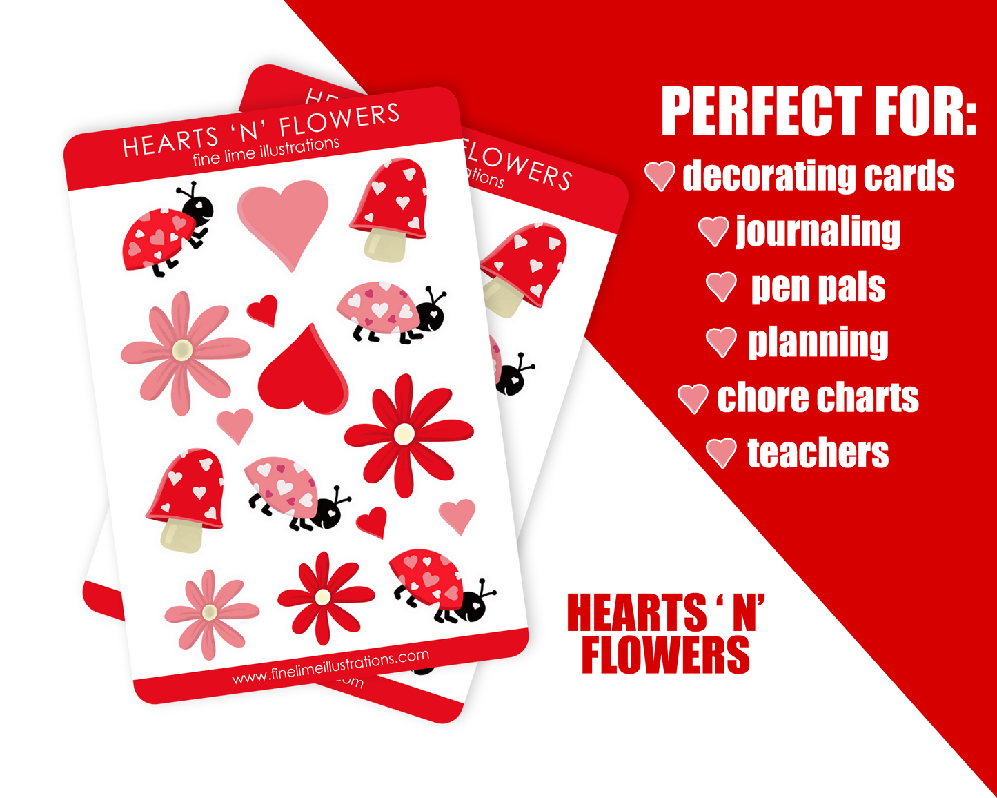 Hearts 'n' Flowers Sticker Sheet