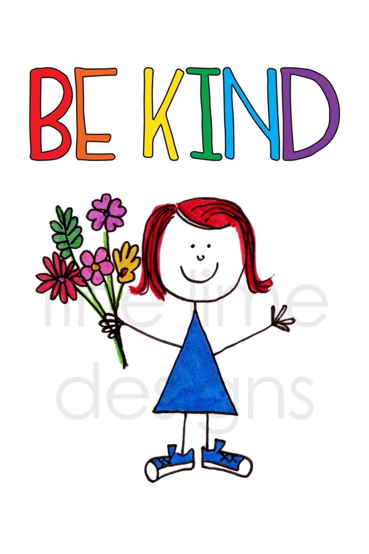 Be Kind Miss Doodle Art Print