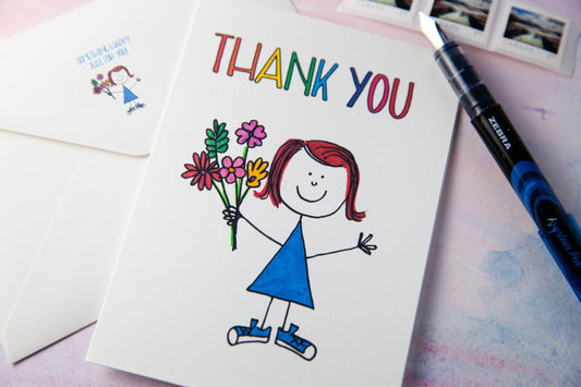 Miss Doodle Thank You Card