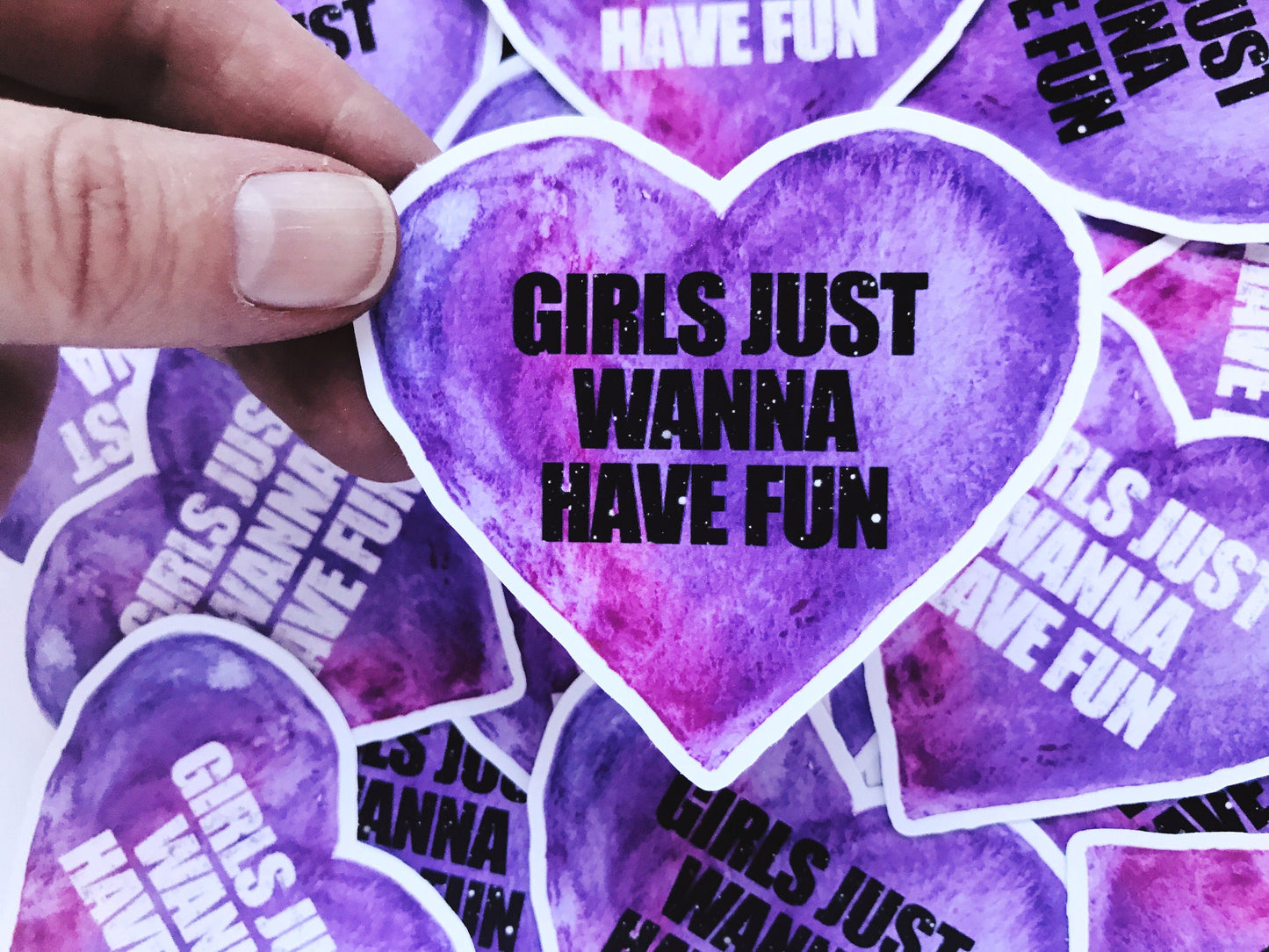 Girls Just Wanna Have Fun Die Cut Sticker