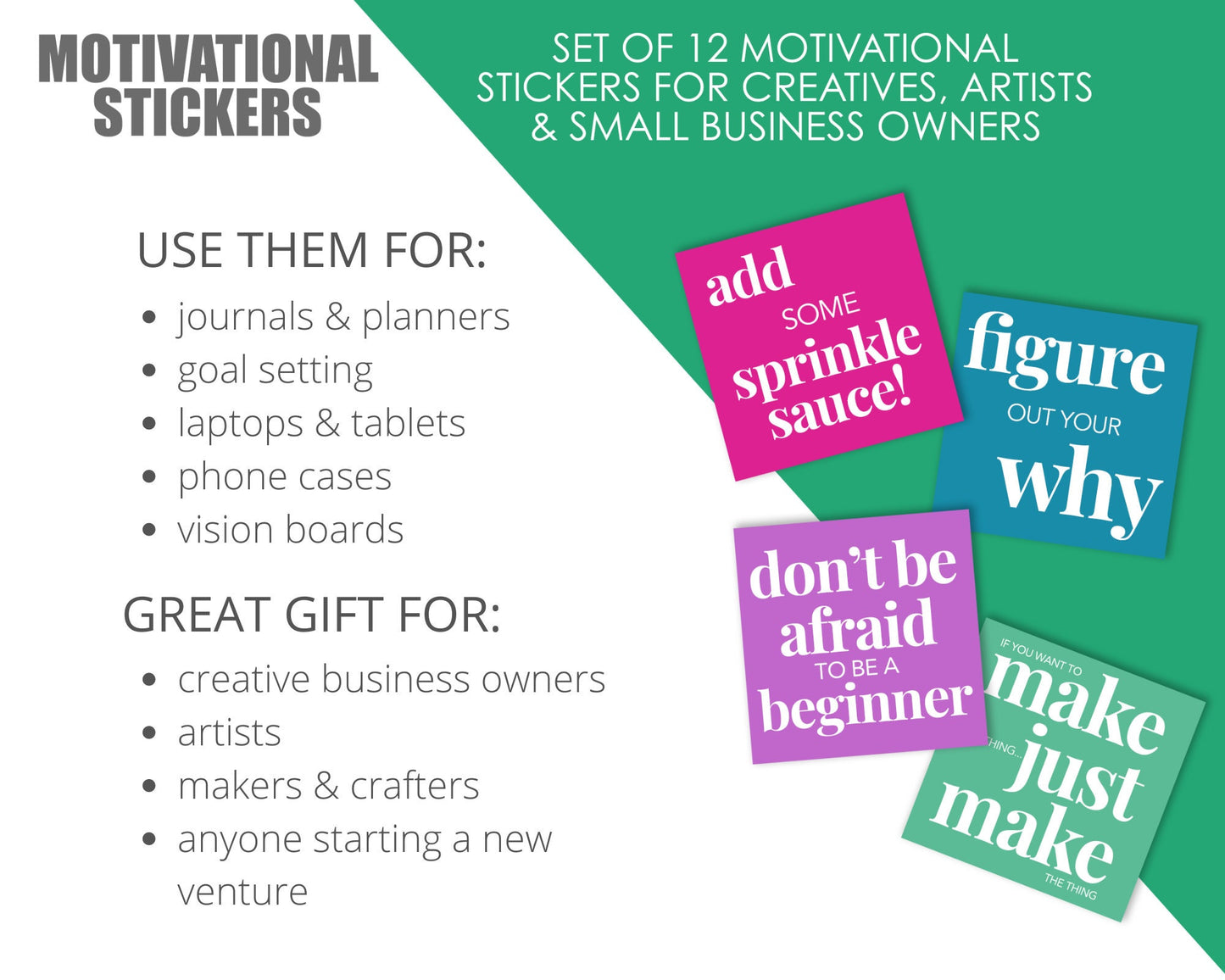 Affirmation Sticker Pack For Creatives - Bright