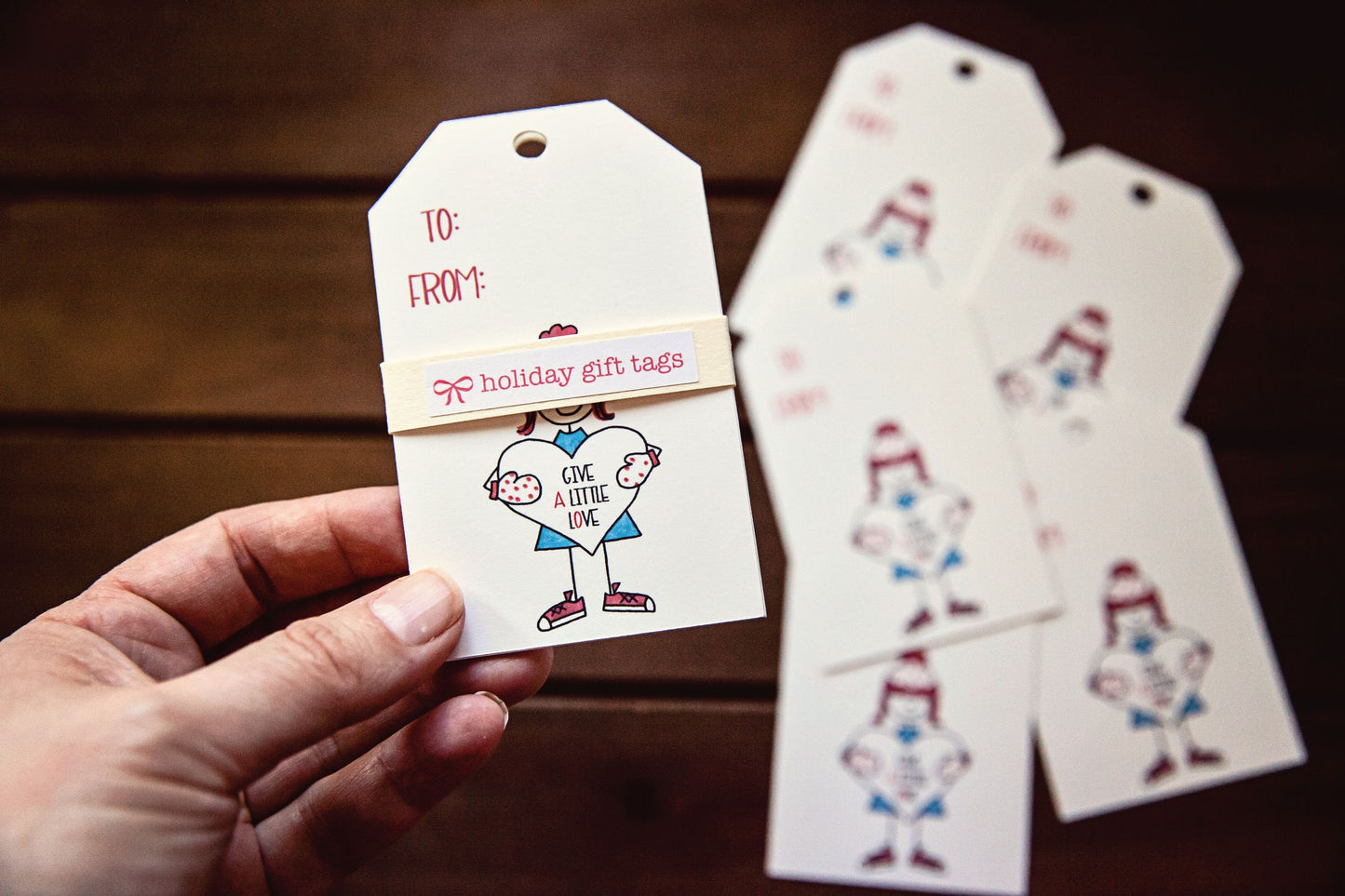 Give a Little Love - Holiday Gift Tags Set of 5
