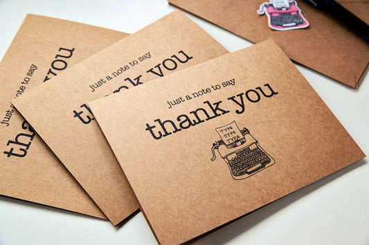 Typewriter Thank You Card 3 Pack