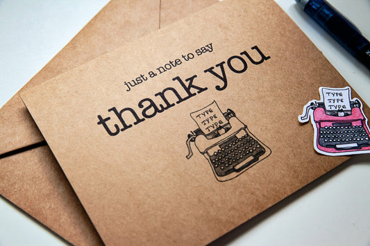 Vintage Typewriter Thank You Card