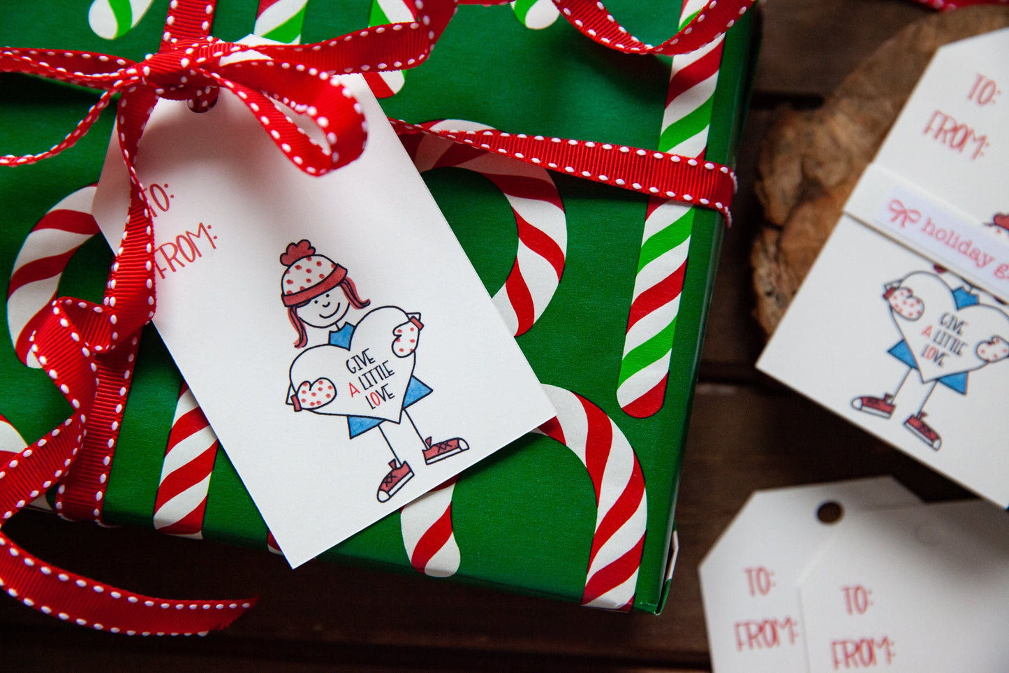 Give a Little Love - Holiday Gift Tags Set of 5