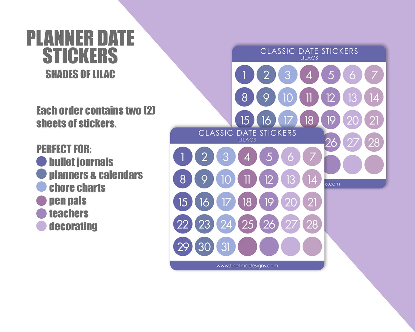 Planner Date Circle Stickers - Pastels