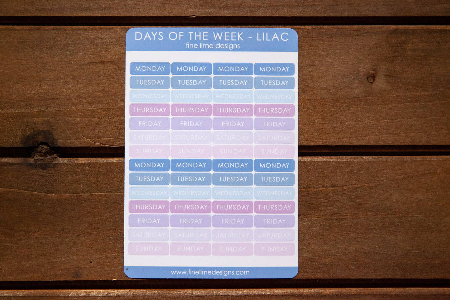 Days of the Week Stickers - Pastels