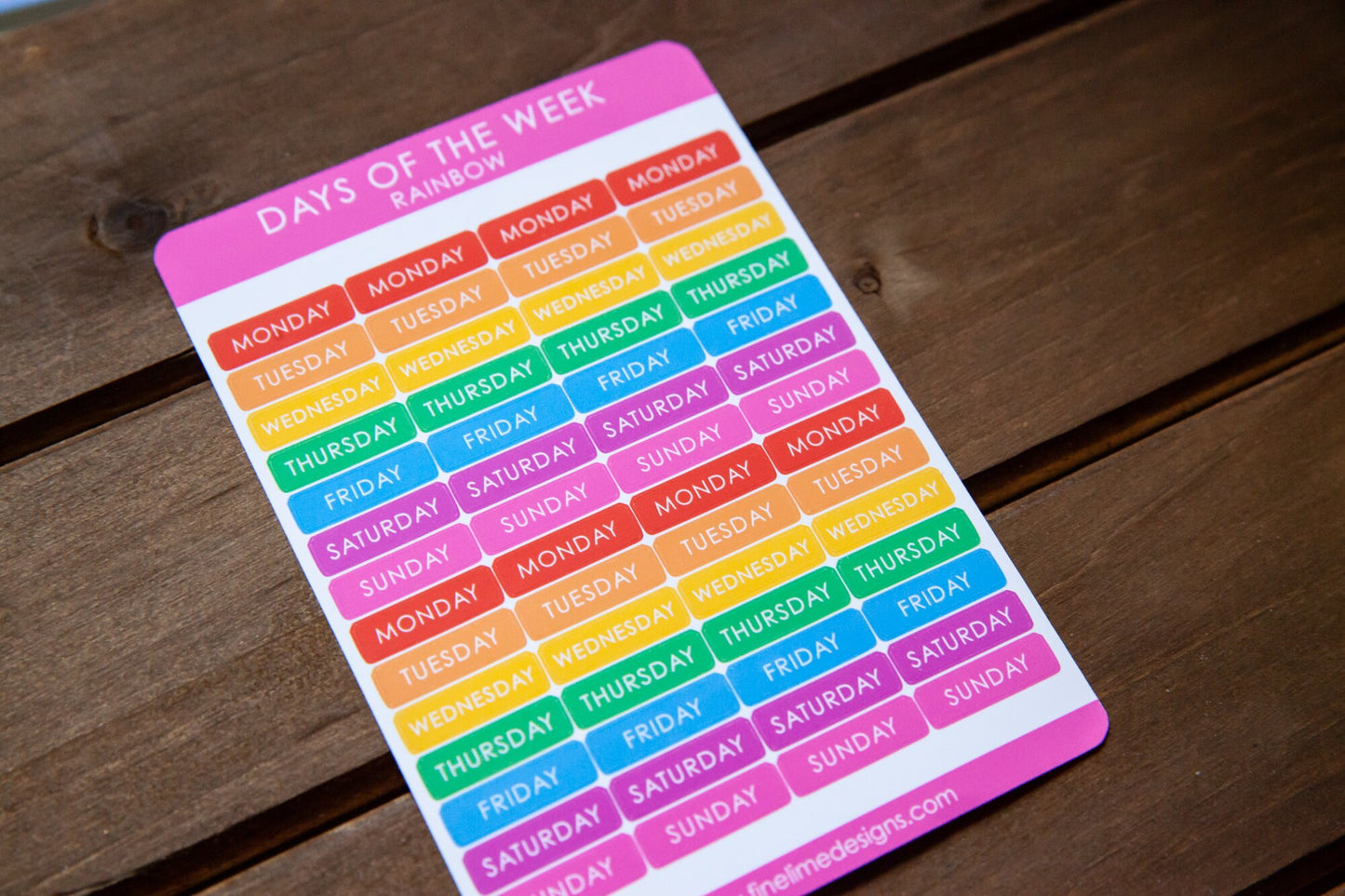 Days of the Week Stickers - Rainbow