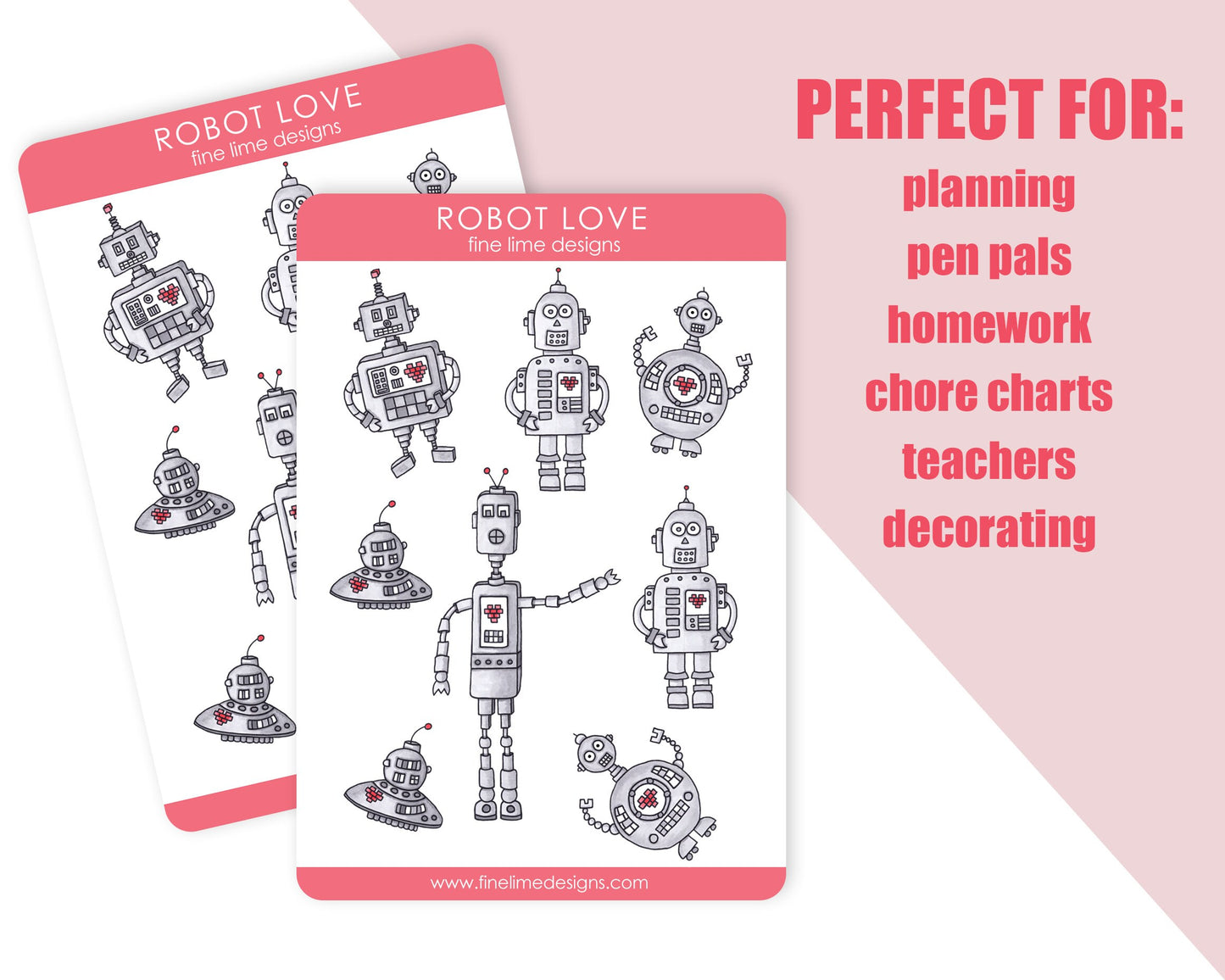 Robot Love Sticker Sheet