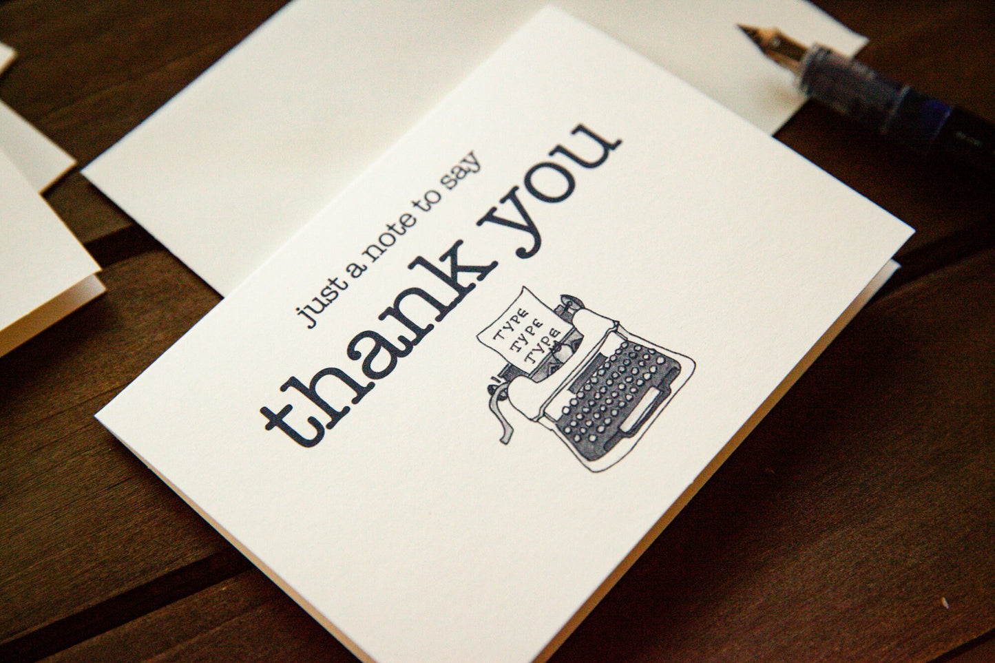 Mini Typewriter Thank You Card 5 Pack