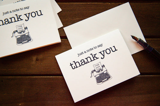 Mini Typewriter Thank You Card 5 Pack