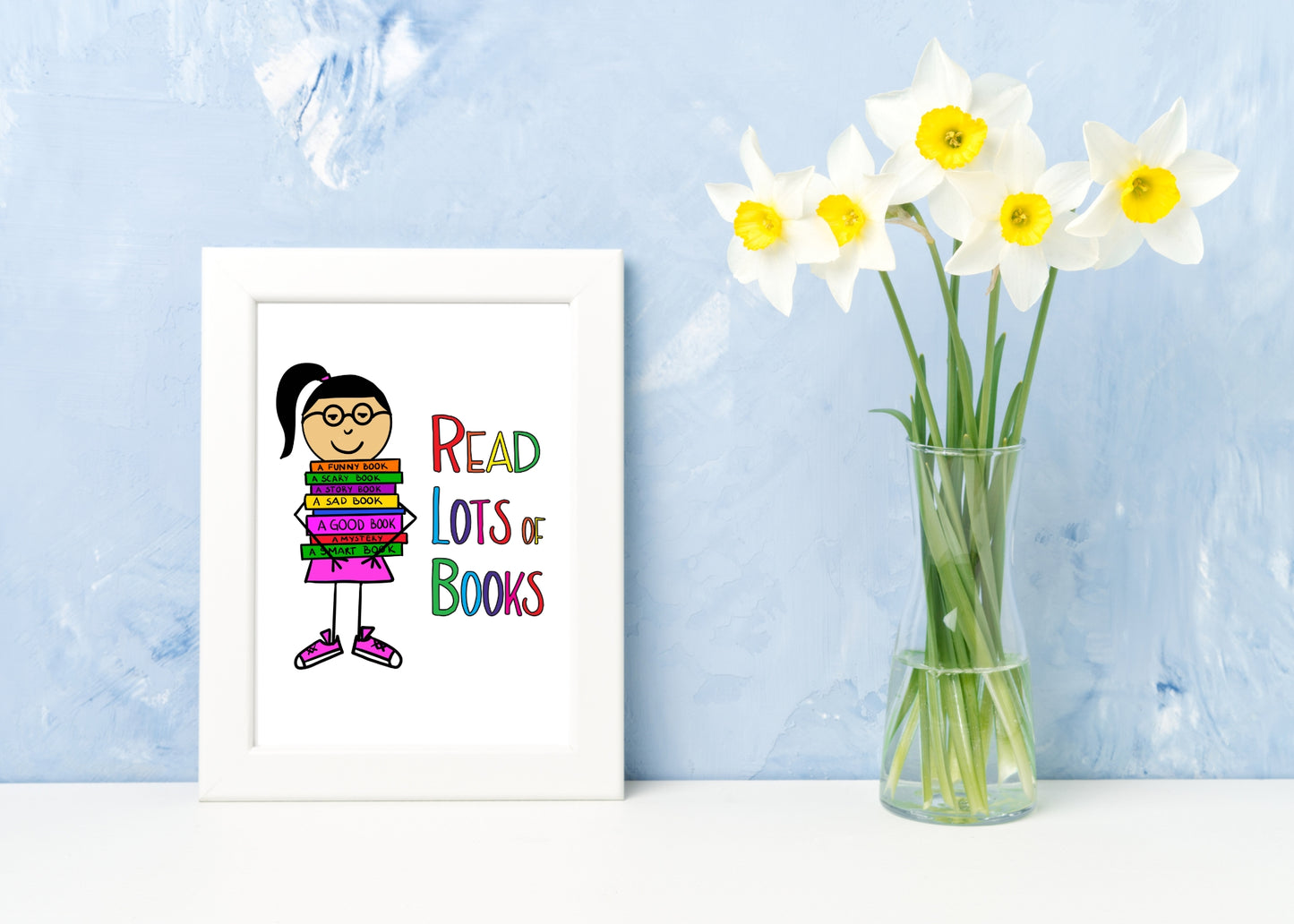 Miss Amelia Read More Books! Art Print