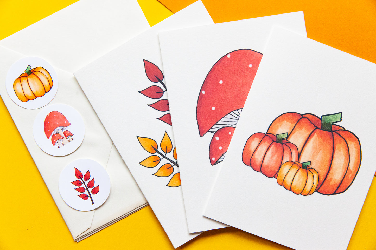 Blank Fall Notecard Set - 3 Cards