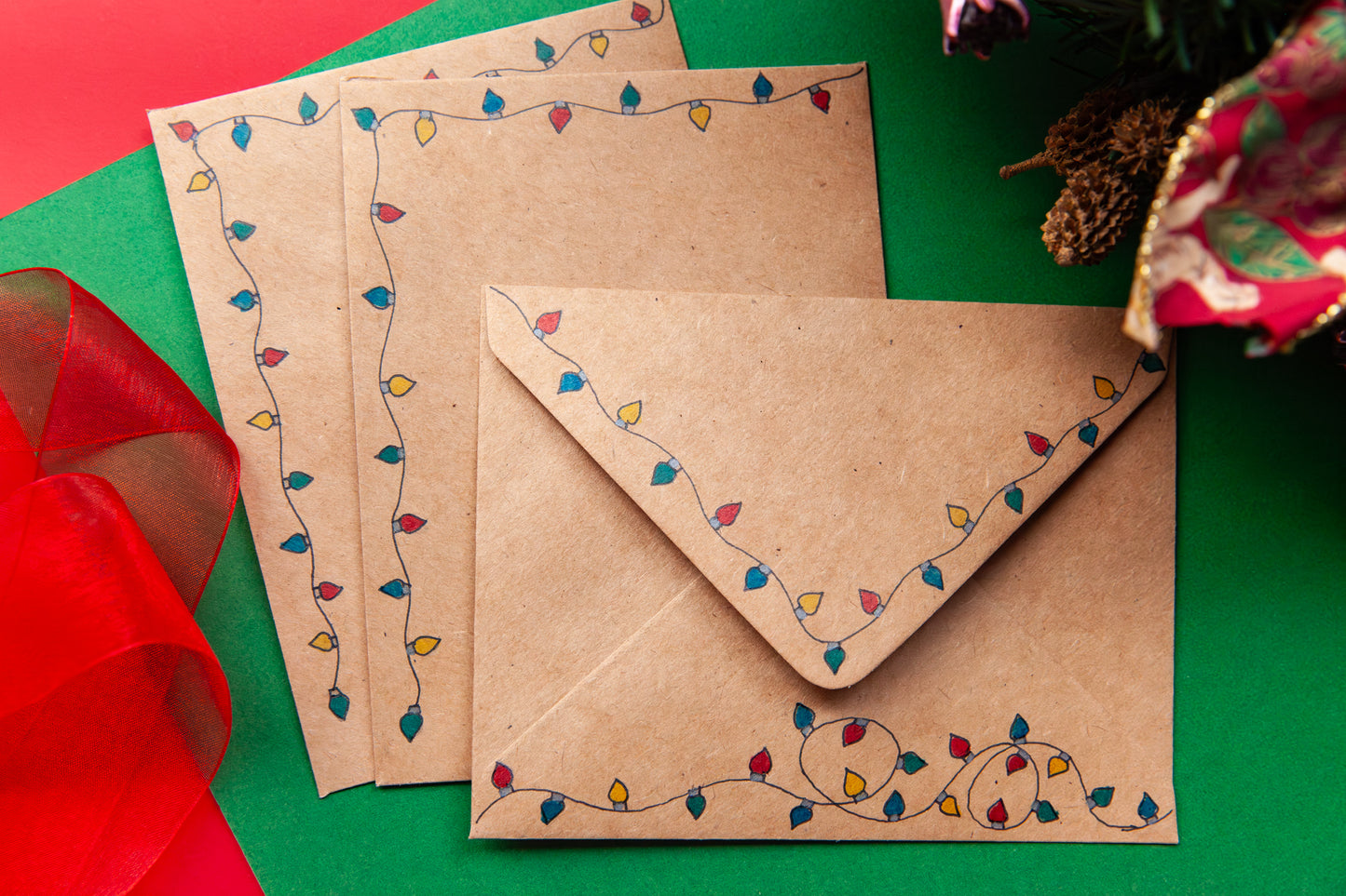 Special Edition Holiday Lights Card 3 Pack (Hand Illustrated Envelopes)