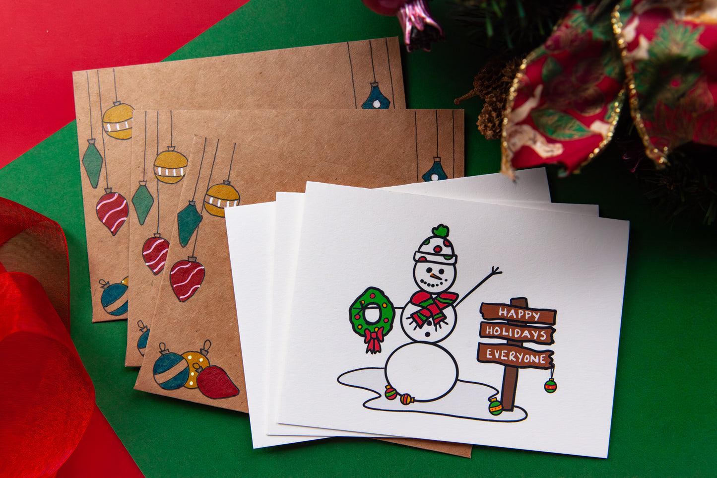 Special Edition Sammy Snowman Card 3 Pack (Hand Illustrated Envelopes)