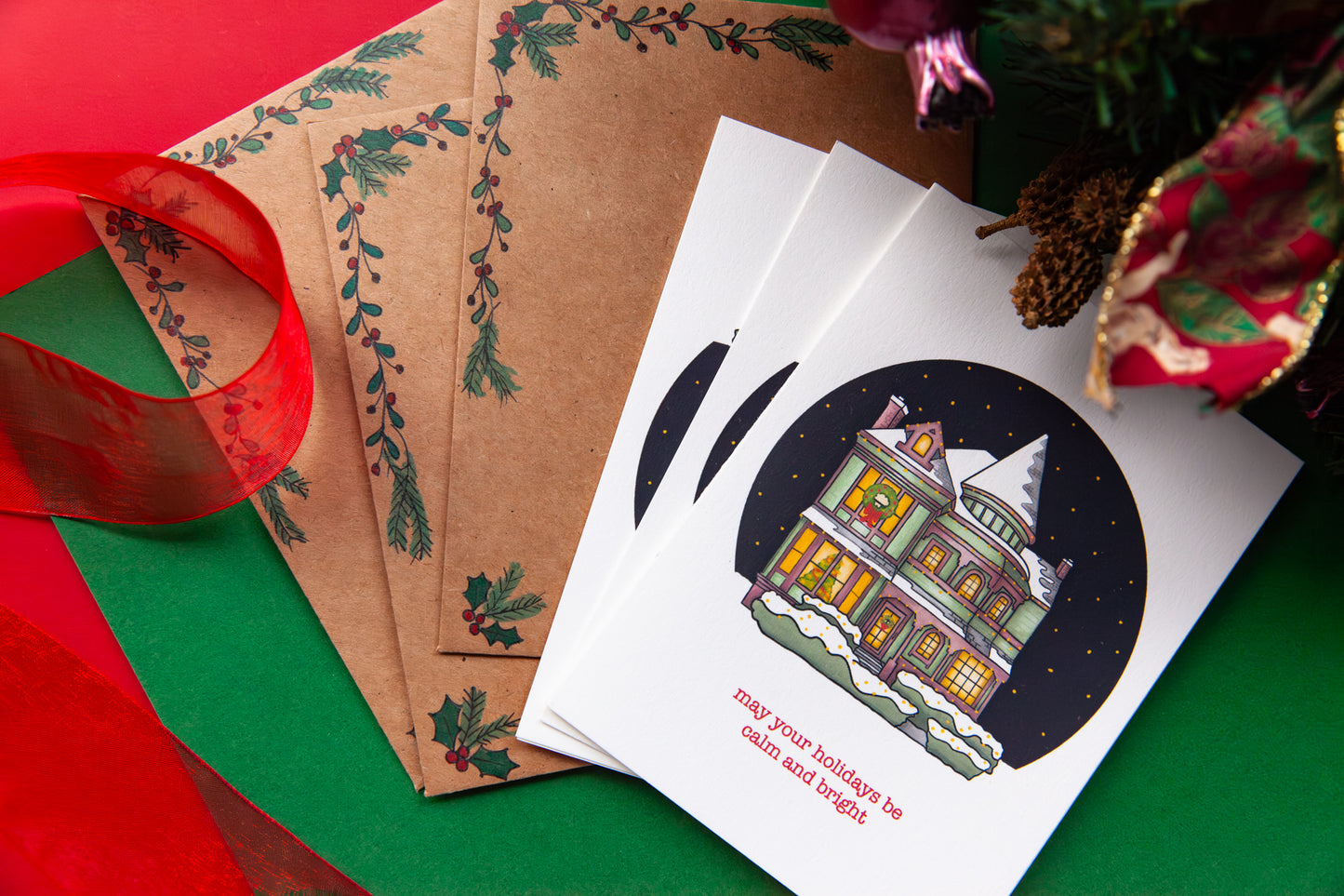 Special Edition Victorian Christmas Card 3 Pack (Hand Illustrated Envelopes)