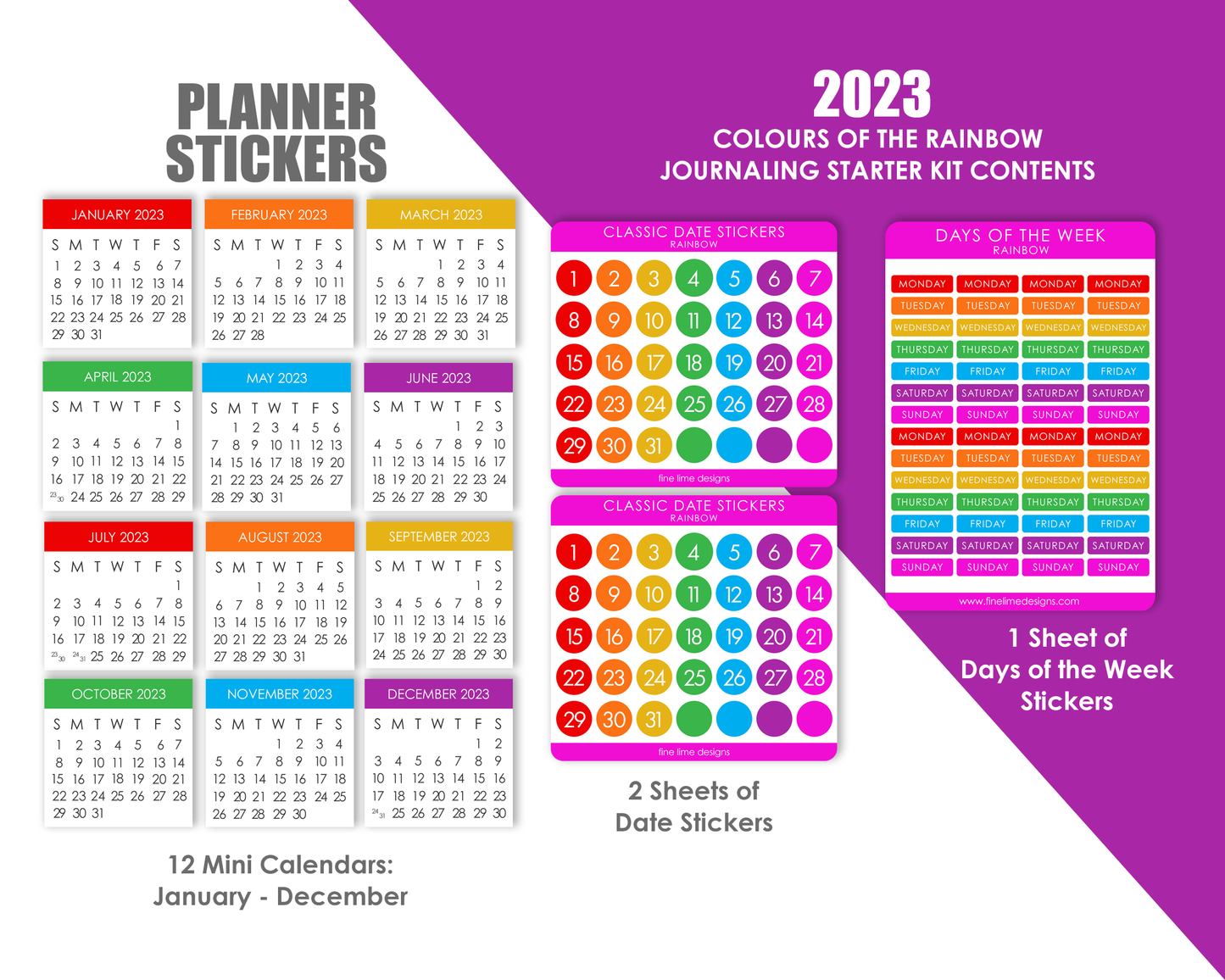 2023 Planner Starter Kit - Rainbow
