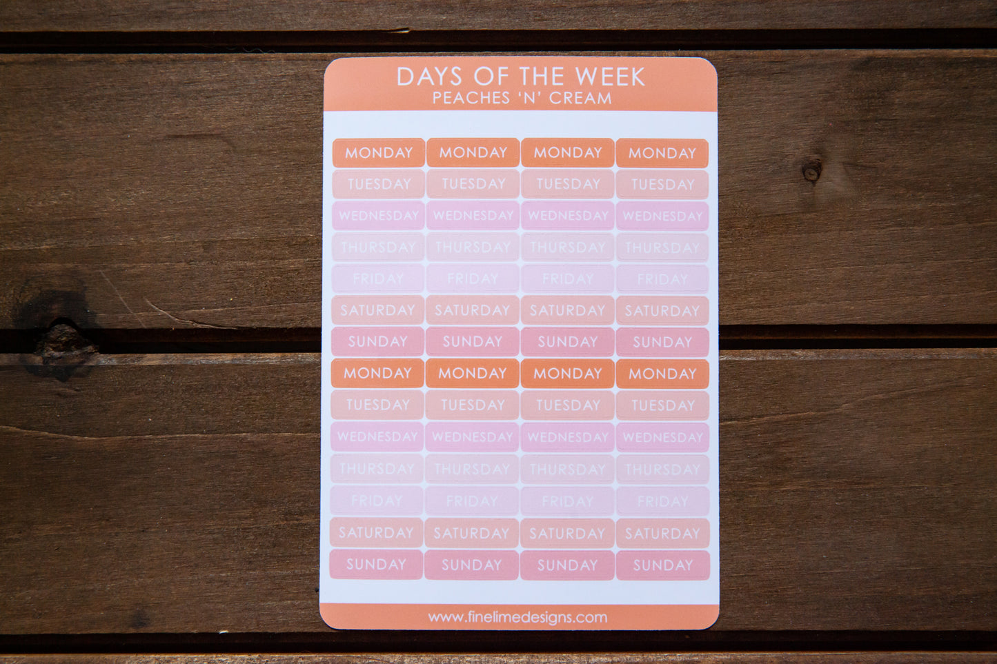 Days of the Week Stickers - Pastels