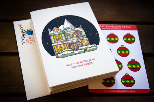 Starry Night Christmas Card 10 Pack