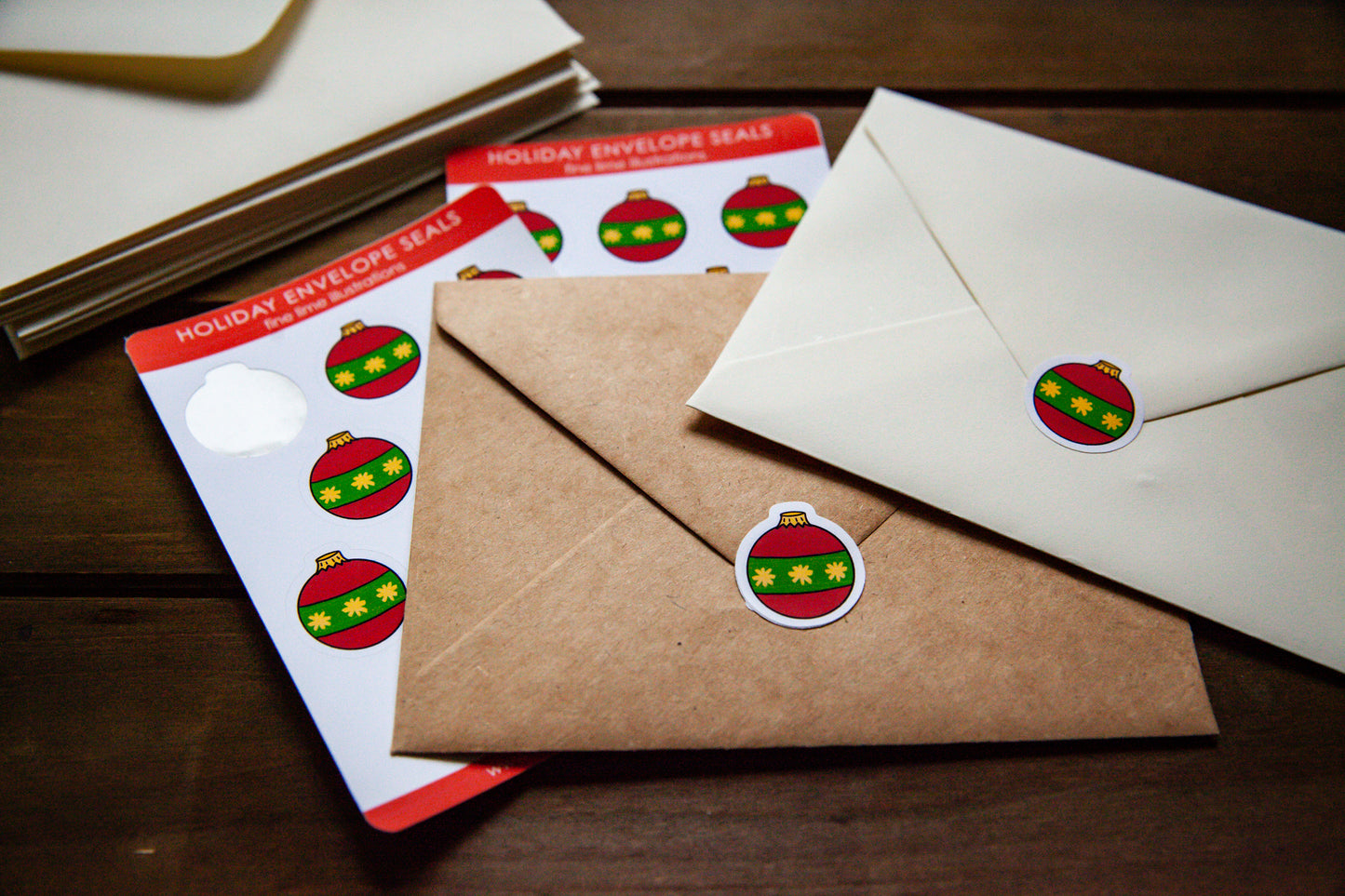 Holiday Envelope Seals Sticker Sheet