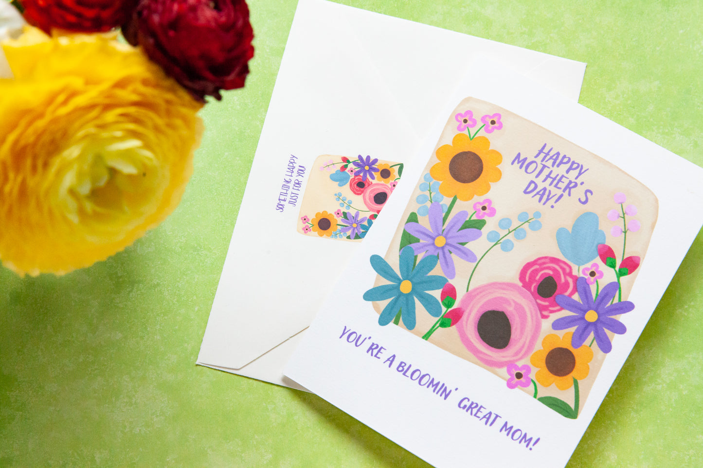 Mother's Day Card Blooming Flowers