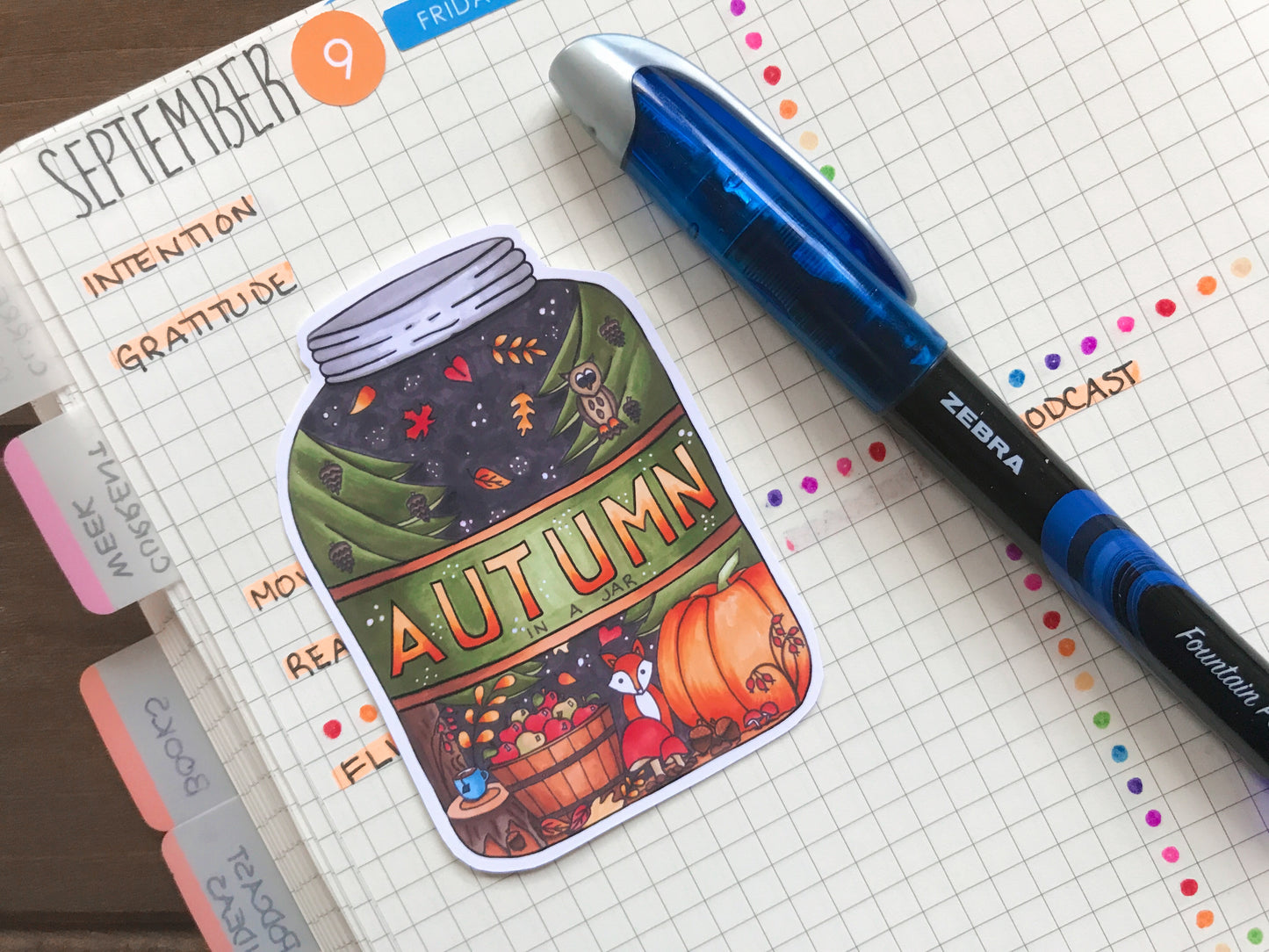 Autumn in a Jar Die Cut Sticker