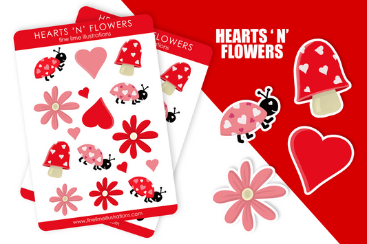 Hearts 'n' Flowers Sticker Sheet