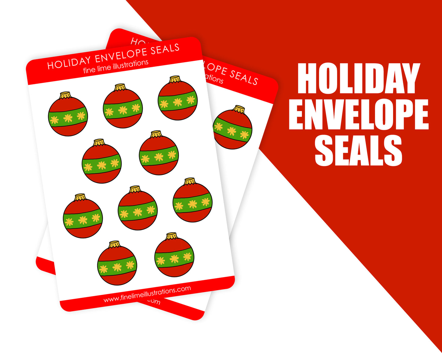 Holiday Envelope Seals Sticker Sheet