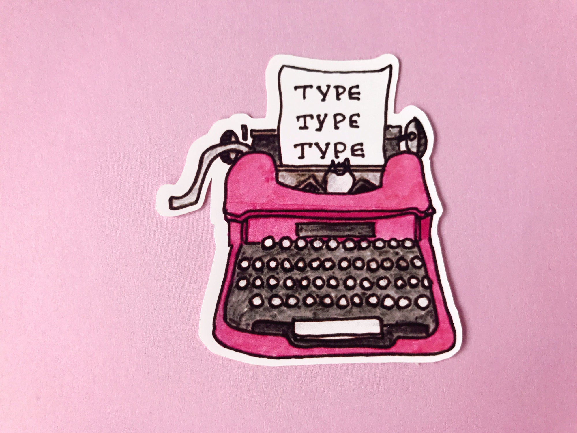 Type Type Typitiy Type Typewriter Die Cut Sticker – Fine Lime Illustrations