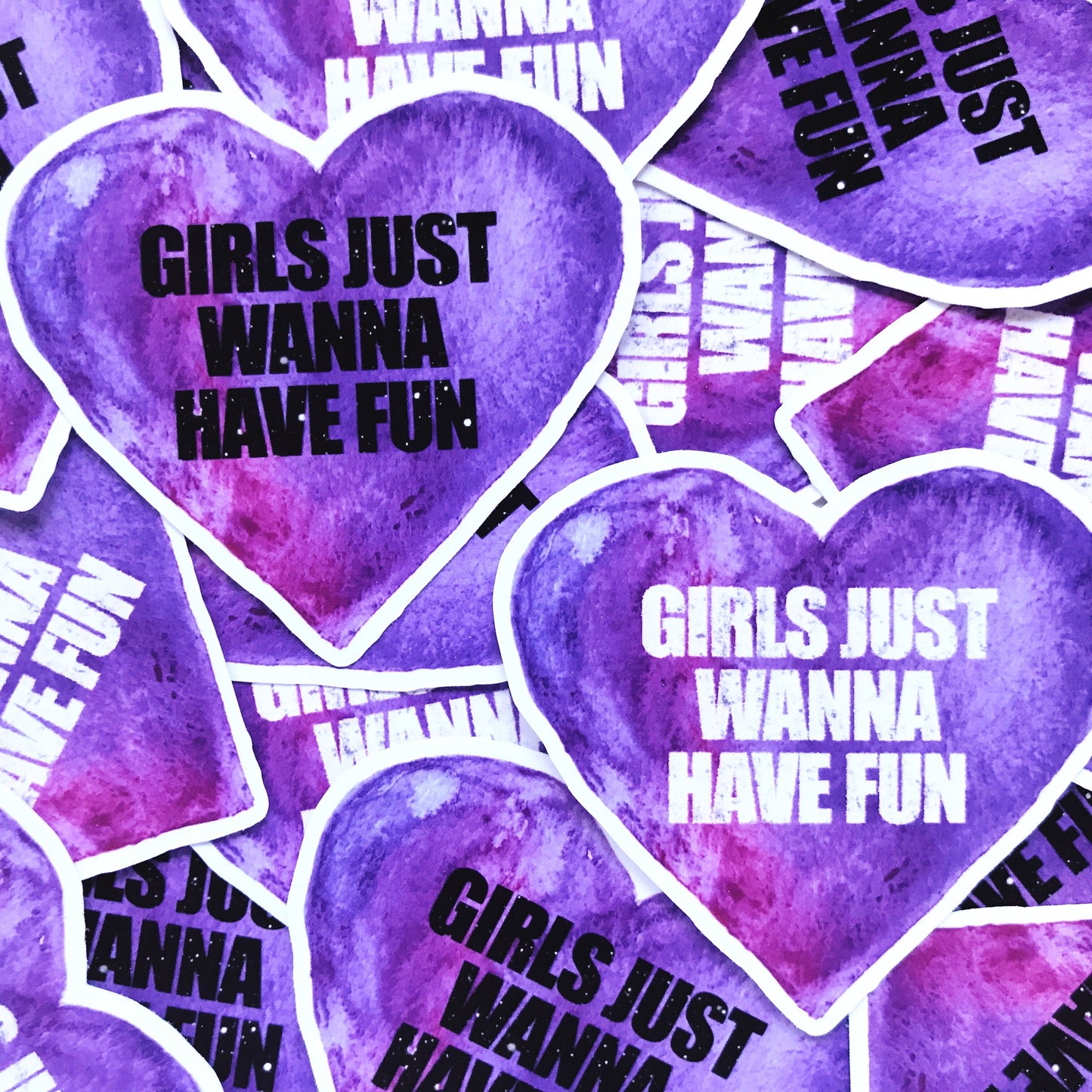 Girls Just Wanna Have Fun Die Cut Sticker