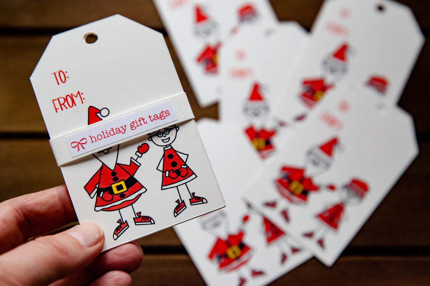 Mr & Mrs Claus - Holiday Gift Tags Set of 5