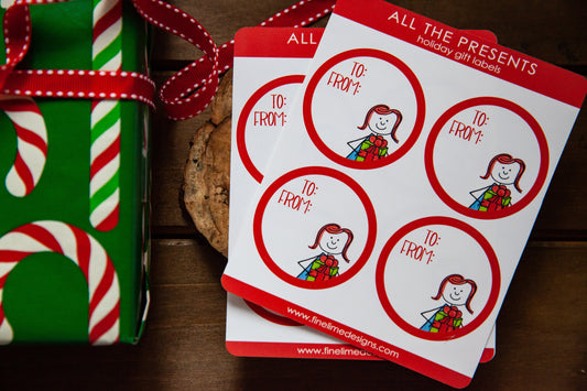 Presents to Give Holiday Gift Label Stickers Set of 8