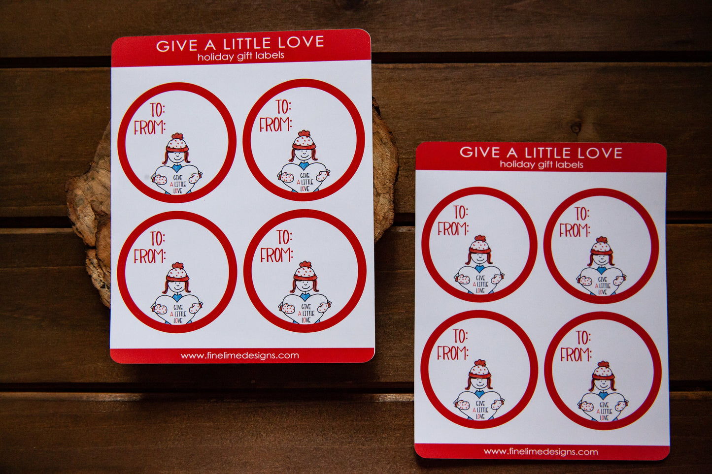 Give a Little Love Christmas Gift Label Stickers Set of 8