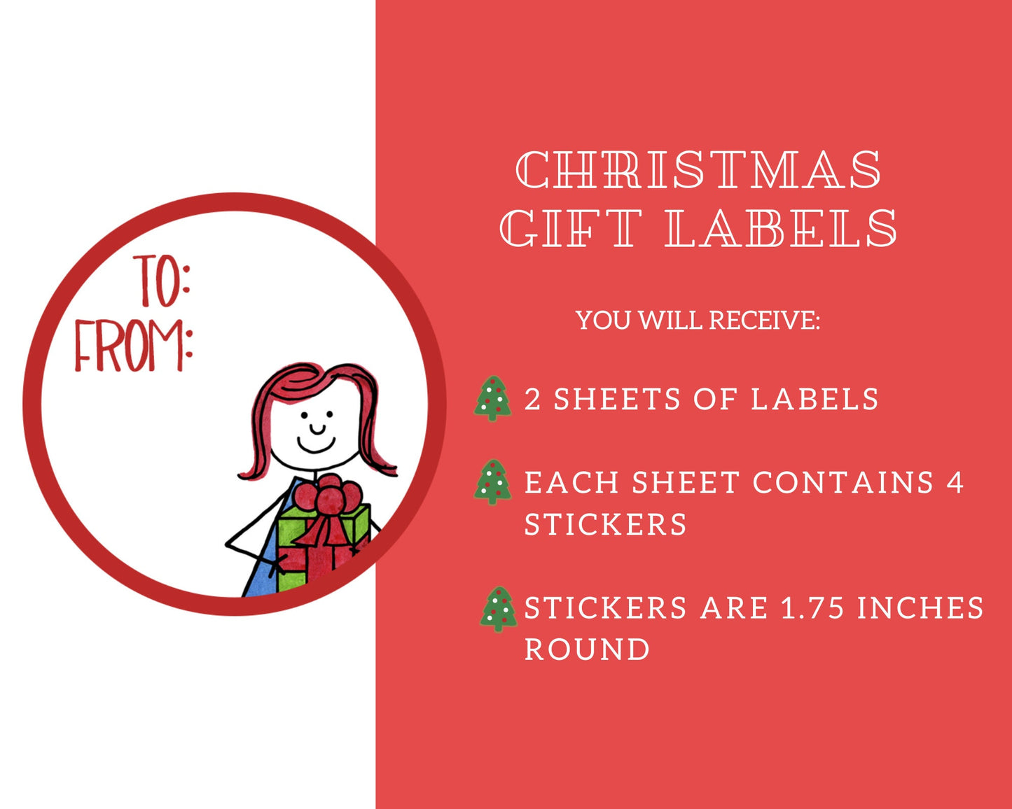 Presents to Give Holiday Gift Label Stickers Set of 8