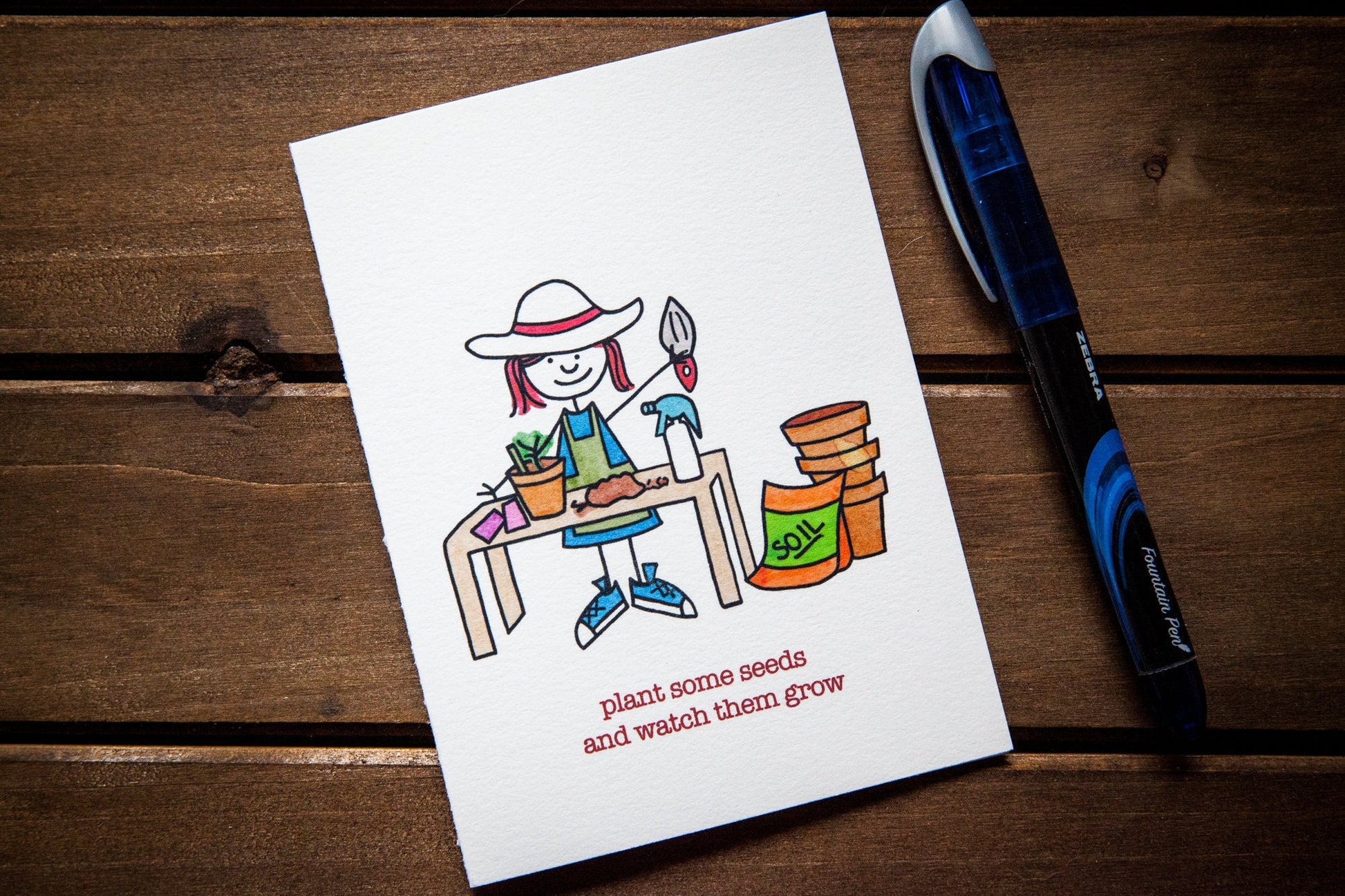 plant the seeds and watch them grow Plant Some Seeds Card – Fine Lime Illustrations